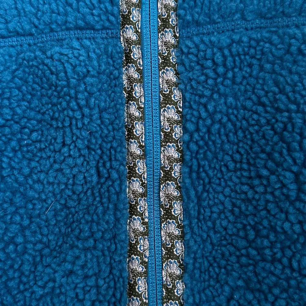 L.L. Bean Women’s Blue Polyester High Pile Fleece Hooded Full Zip Jacket Size M - Picture 3 of 11
